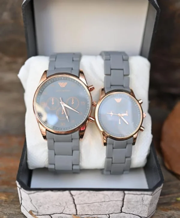 Couple's Chronograph Watches - Grey - Image 2